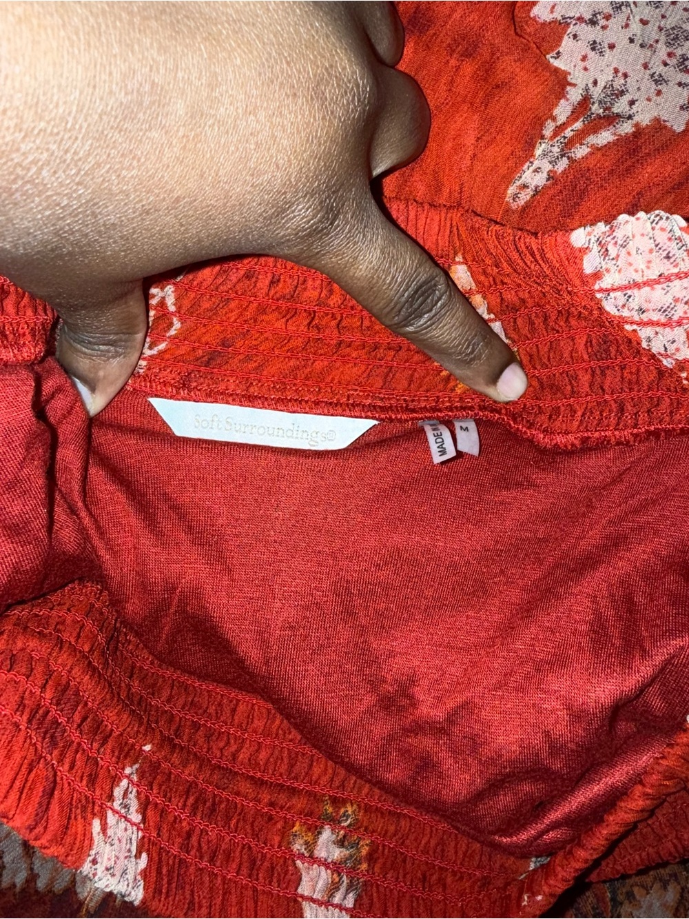 Soft Surroundings Red Patterned Bohemian Skirt - Picture 5 of 6